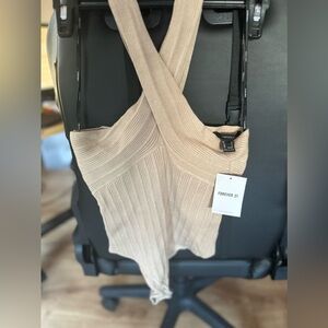 Tan Crossover Bodysuit